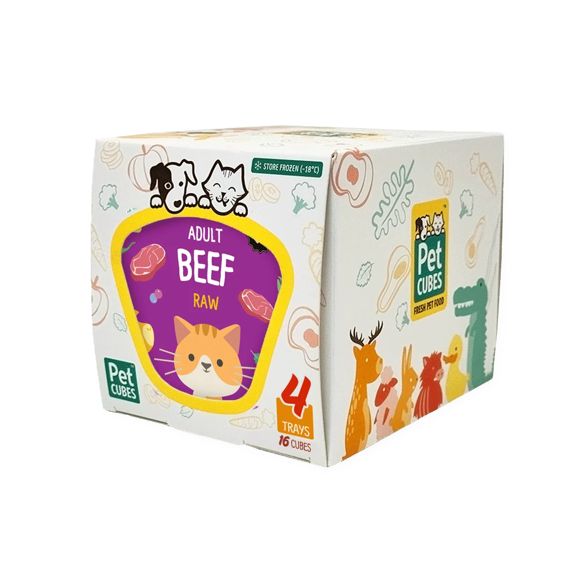 PetCubes Beef Frozen Raw Cat Food
