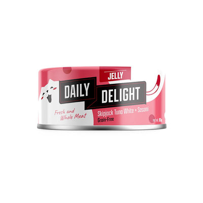 Daily Delight Jelly Skipjack Tuna White with Sasami Canned Cat Food, 80g