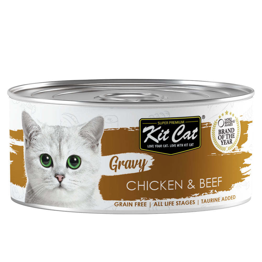 Kit Cat Gravy Chicken & Beef Canned Cat Food, 70g