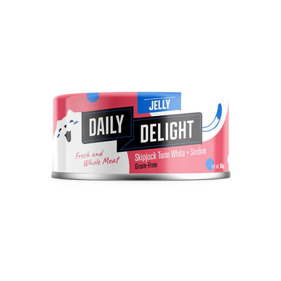 Daily Delight Jelly Skipjack Tuna White with Sardine Canned Cat Food, 80g