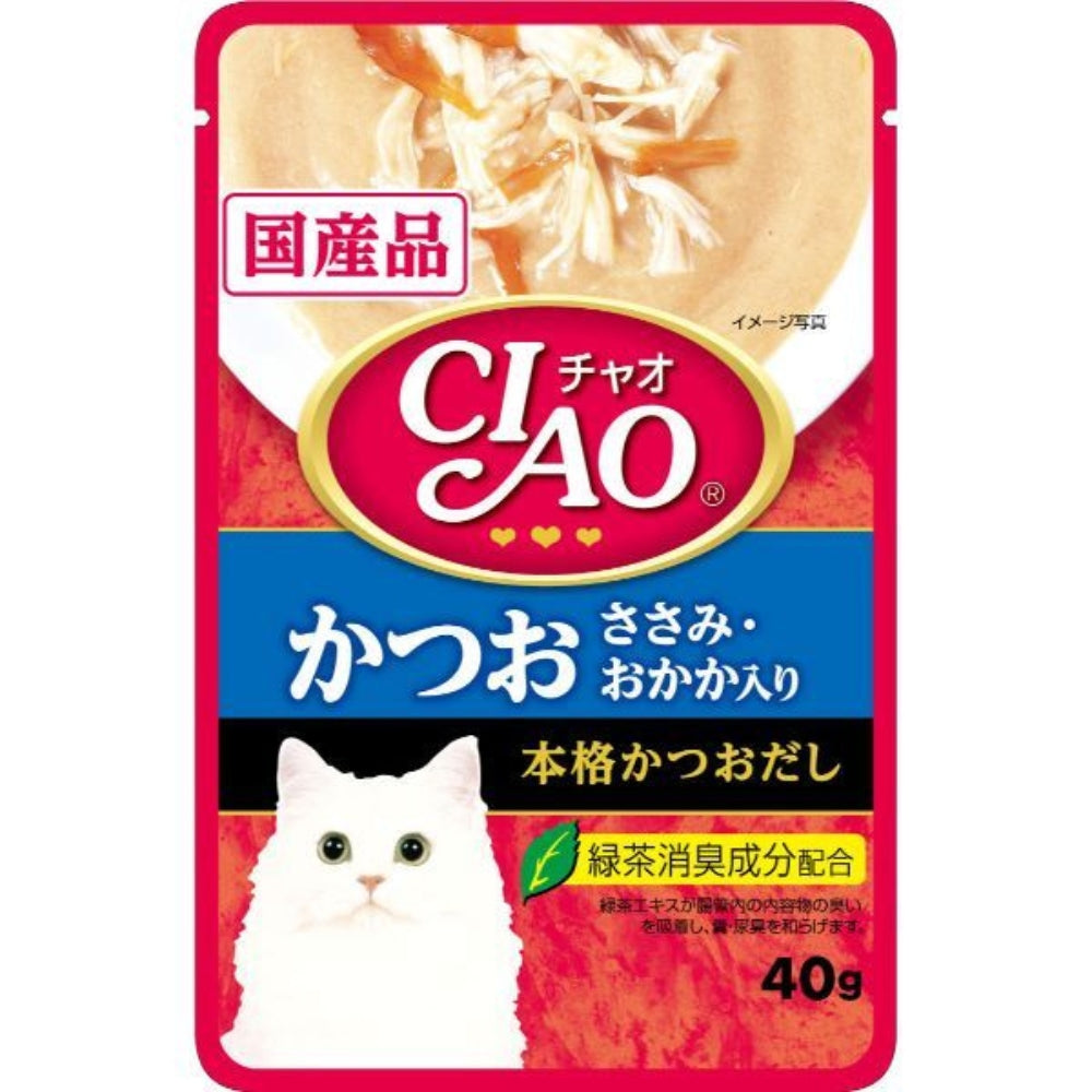 Ciao Creamy Soup Pouch – Tuna (Katsuo) & Chicken Fillet Topping Dried Bonito