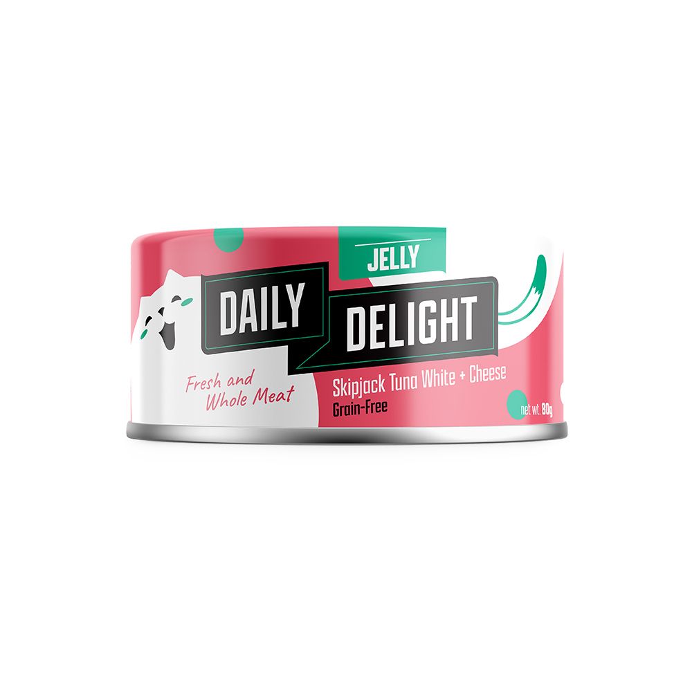 Daily Delight Jelly Skipjack Tuna White with Cheese Canned Cat Food, 80g