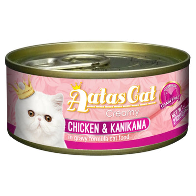 (Carton of 24) Aatas Cat Creamy Chicken & Kanikama in Gravy Cat Canned Food, 80g