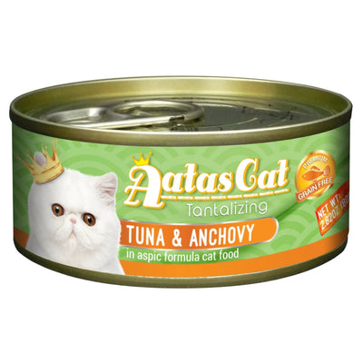 (Carton of 24) Aatas Cat Tantalizing Tuna & Anchovy in Aspic Cat Canned Food, 80g