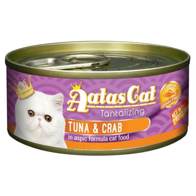 (Carton of 24) Aatas Cat Tantalizing Tuna & Crab in Aspic Cat Canned Food, 80g