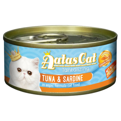 (Carton of 24) Aatas Cat Tantalizing Tuna & Sardine in Aspic Cat Canned Food, 80g