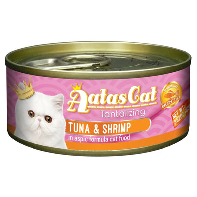 (Carton of 24) Aatas Cat Tantalizing Tuna & Shrimp in Aspic Cat Canned Food, 80g