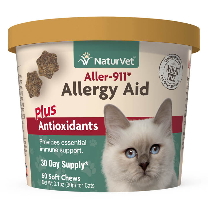 NaturVet Aller-911 Allergy Aid Plus Antioxidants Soft Chews for Cats, 60ct