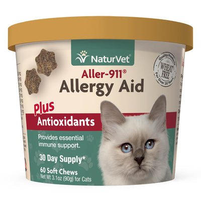 NaturVet Aller-911 Allergy Aid Plus Antioxidants Soft Chews for Cats, 60ct