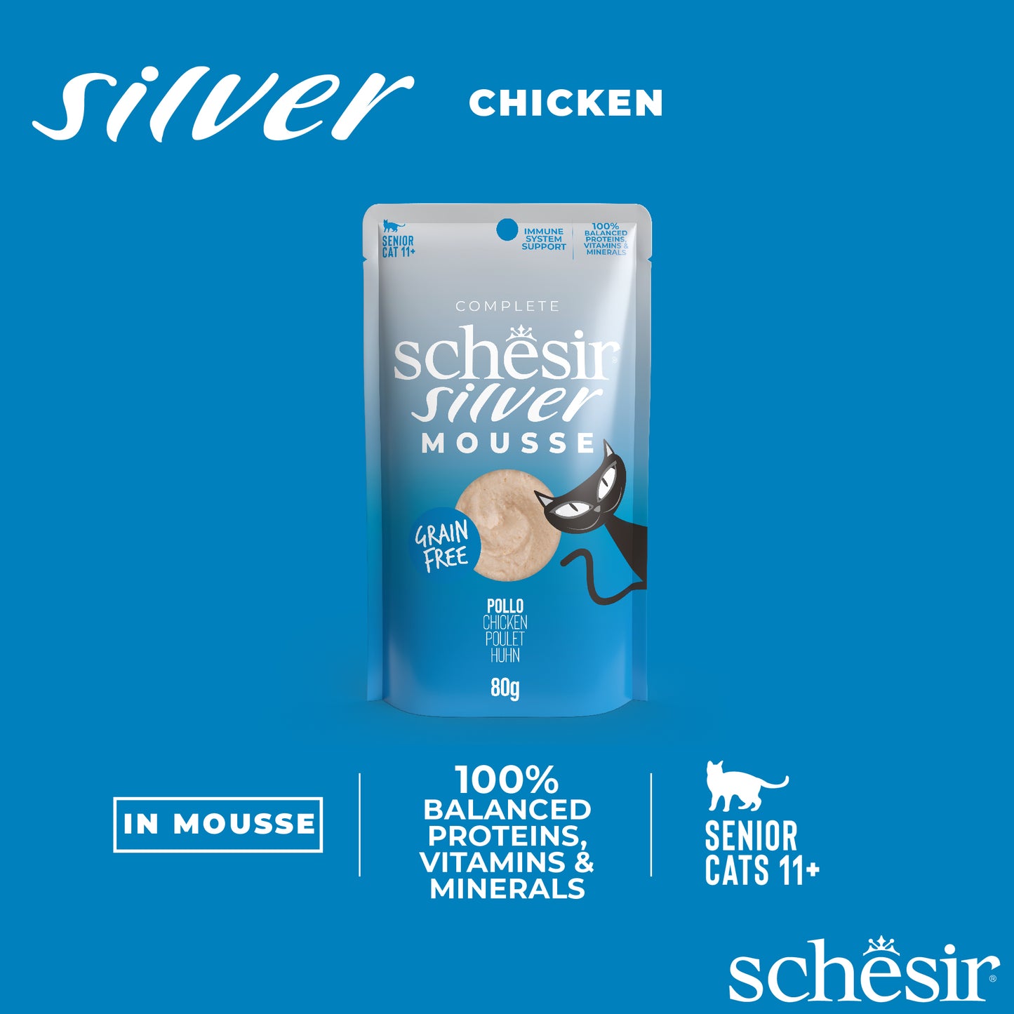 Schesir Silver Velvet Mousse - Chicken, 80g