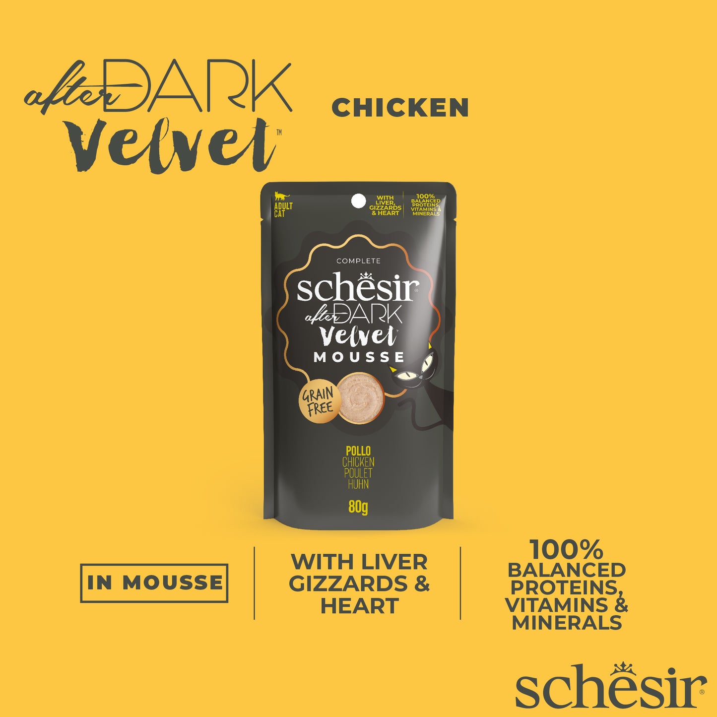 Schesir After Dark Velvet Mousse - Chicken, 80g