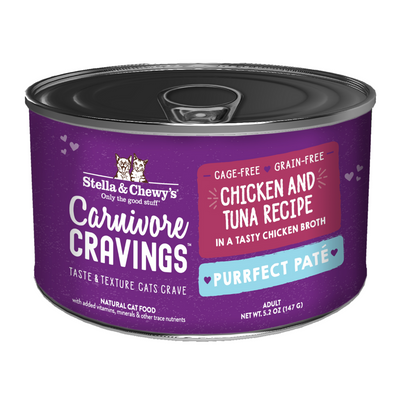 Stella & Chewy’s Carnivore Cravings – Purrfect Pate Chicken & Tuna Pate Recipe in Broth 5.2oz