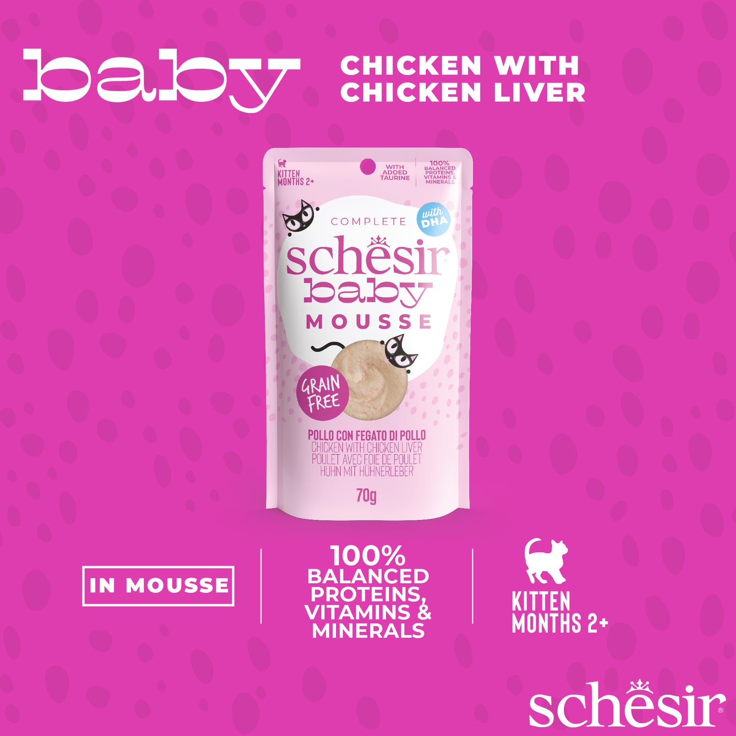 [5% OFF NNC Members] Schesir Baby Velvet Mousse - Chicken with Chicken Liver, 70g