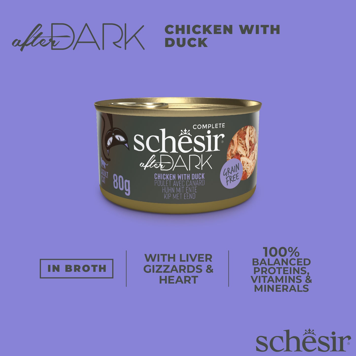 Schesir After Dark Wholefood - Chicken with Duck, 80g