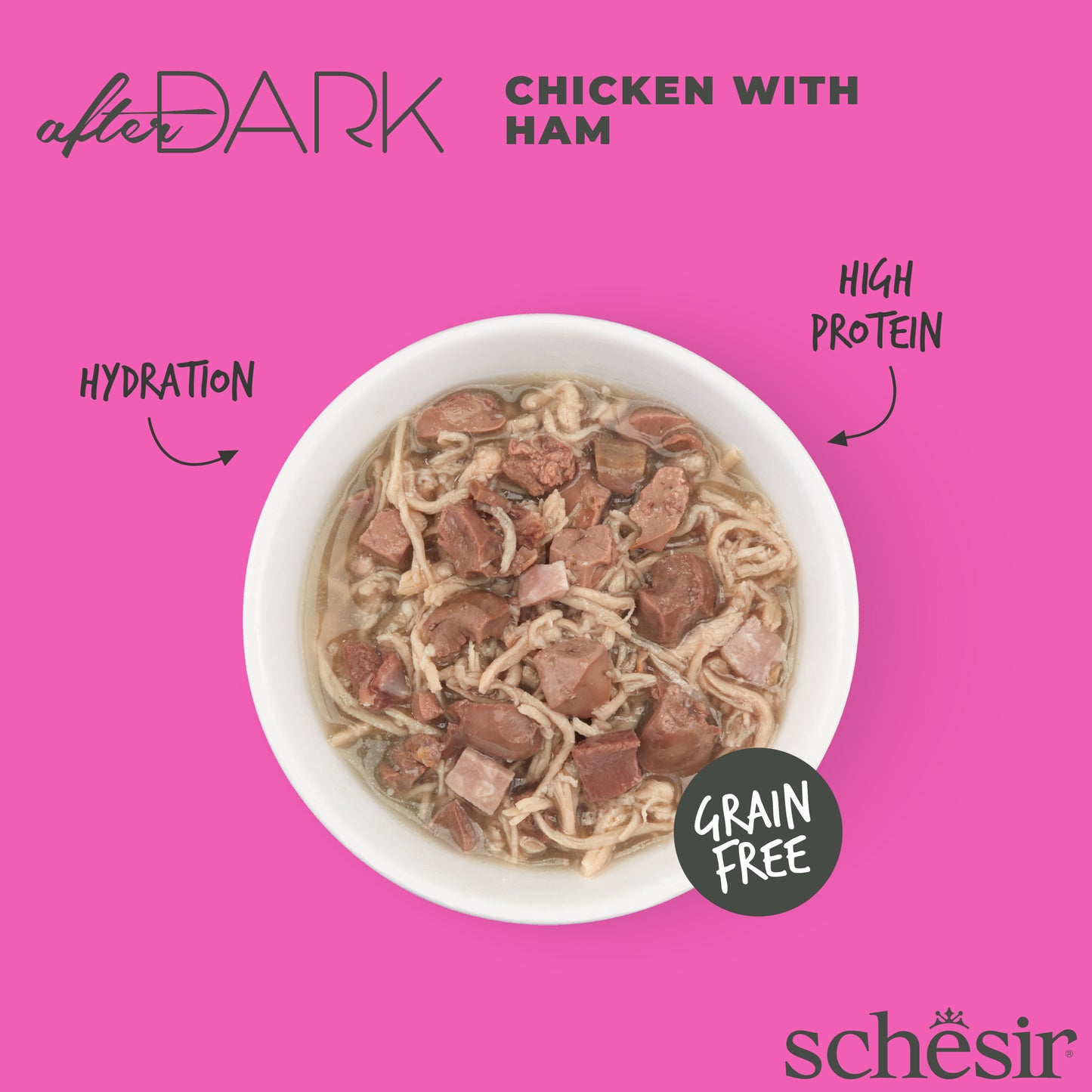 Schesir After Dark Wholefood - Chicken with Ham, 80g