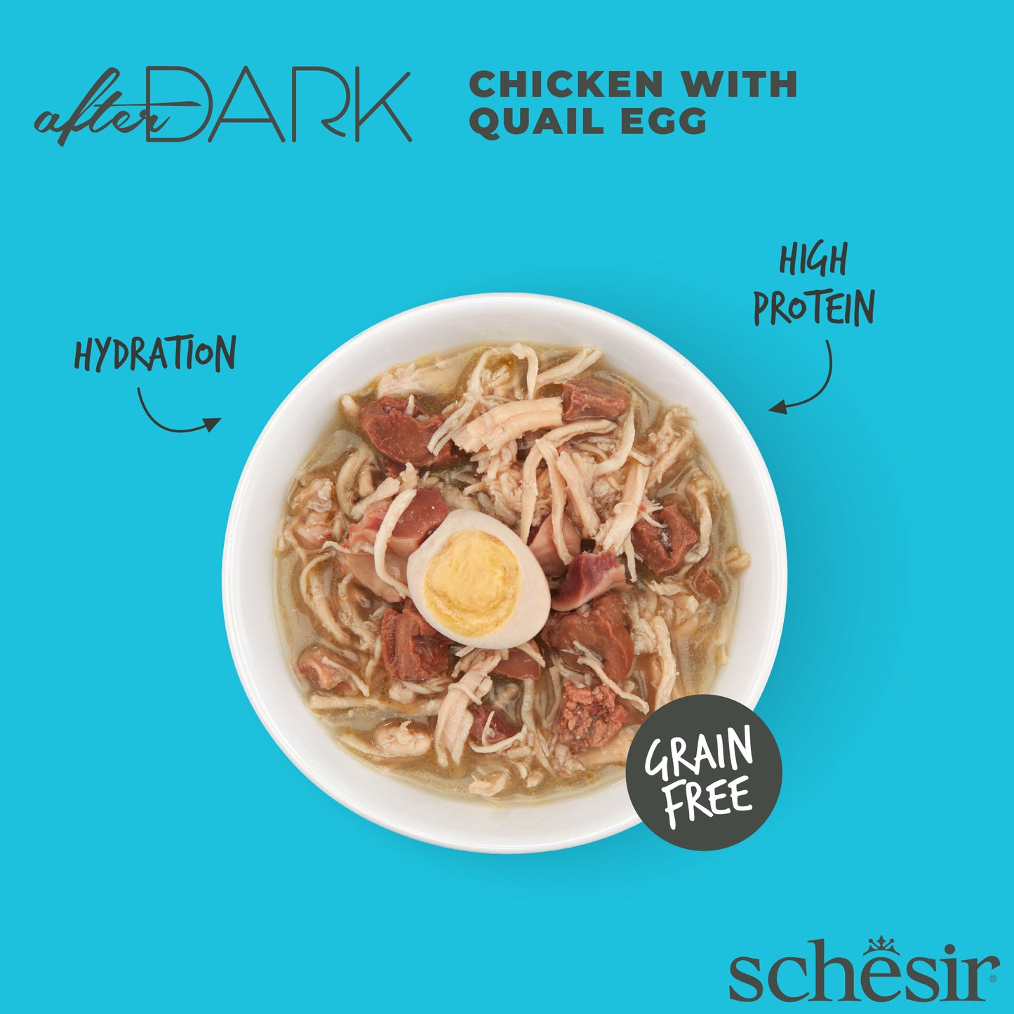 [5% OFF NNC Members] Schesir After Dark Wholefood - Chicken with Quail Egg, 80g