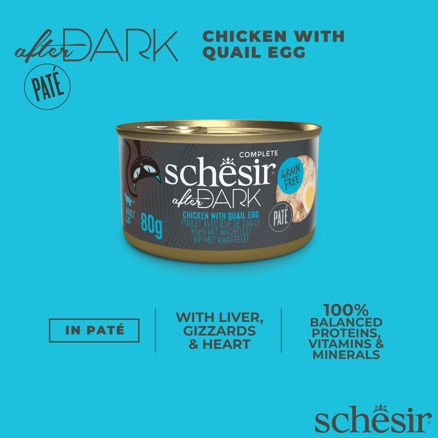 [5% OFF NNC Members] Schesir After Dark Pate - Chicken with Quail Egg, 80g