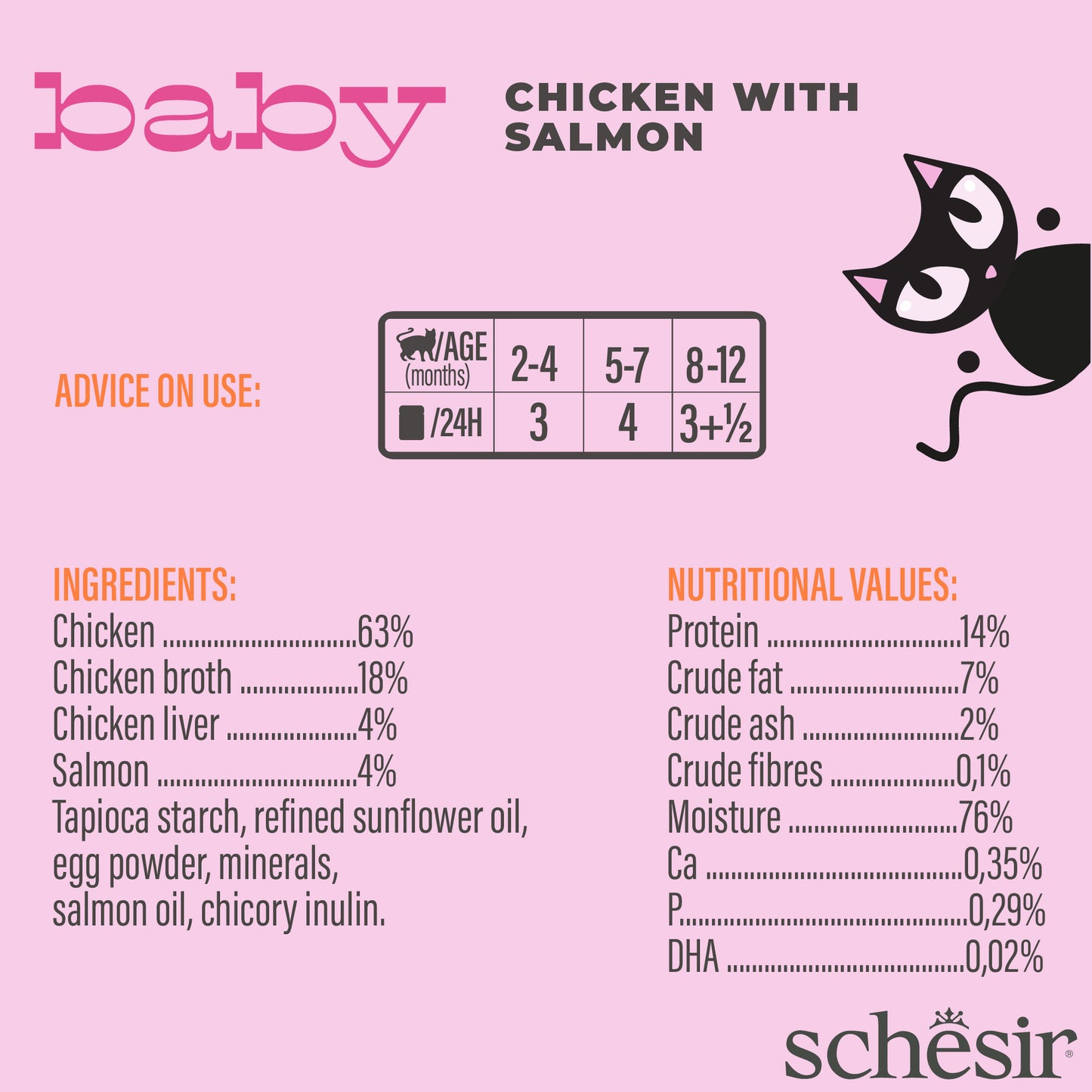 [5% OFF NNC Members] Schesir Baby Wholefood - Chicken with Salmon, 70g