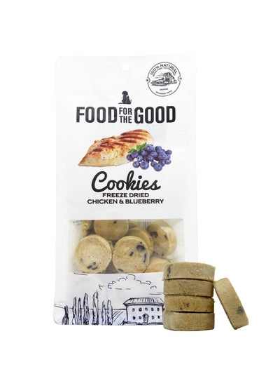 Food For The Good Freeze Dried Chicken & Blueberry Cookies Cat & Dog Treats, 70g