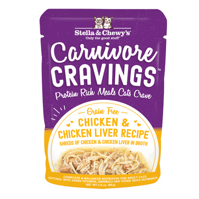 Stella & Chewy’s Carnivore Cravings Adult Wet Cat Food 2.8oz – Chicken & Chicken Liver Recipe