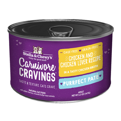 Stella & Chewy’s Carnivore Cravings – Purrfect Pate Chicken & Chicken Liver Pate Recipe in Broth 5.2oz