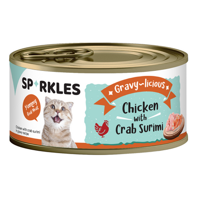 Sparkles Gravy-licious Chicken with Crab Surimi Canned Wet Cat Food, 80g