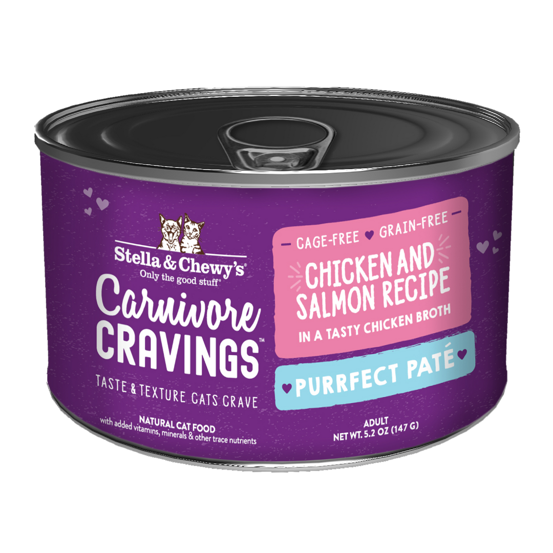 Stella & Chewy’s Carnivore Cravings – Purrfect Pate Chicken & Salmon Pate Recipe in Broth 5.2oz