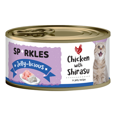 Sparkles Jelly-licious Chicken with Shirasu Canned Wet Cat Food, 80g