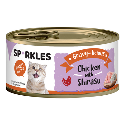 Sparkles Gravy-licious Chicken with Shirasu Canned Wet Cat Food, 80g
