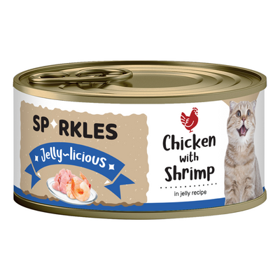 Sparkles Jelly-licious Chicken with Shrimp Canned Wet Cat Food, 80g