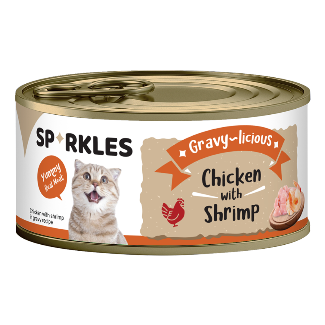 Sparkles Gravy-licious Chicken with Shrimp Canned Wet Cat Food, 80g