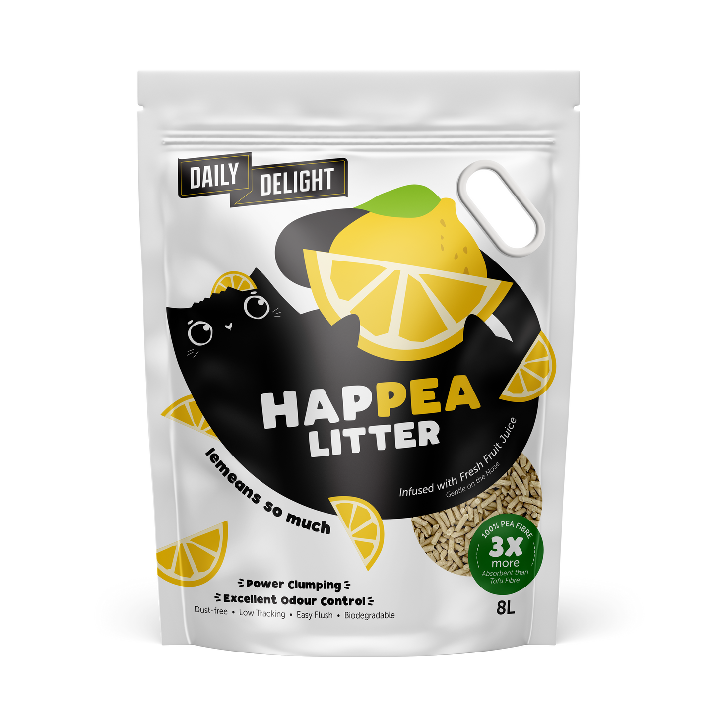 Daily Delight HAPPEA Cat Litter 8L, Lemon