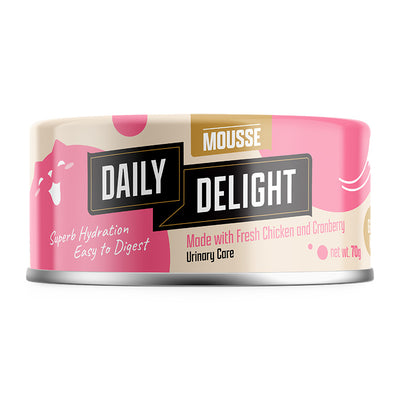Daily Delight Mousse Wet Cat Food - Chicken and Cranberry, 70g