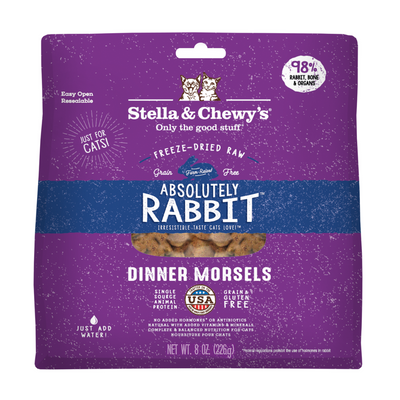 Stella & Chewy’s Dinner Morsels Freeze-Dried Cat Food – Absolutely Rabbit, 8oz