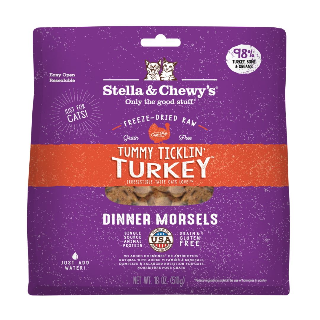 Stella & Chewy’s Dinner Morsels Freeze-Dried Cat Food – Tummy Ticklin’ Turkey