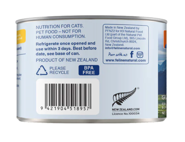 (Carton of 12) Feline Natural Chicken Canned Cat Food, 170g