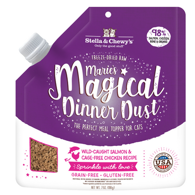 Stella & Chewy’s Marie’s Magical Dinner Dust for Cats – Cage-Free Salmon & Chicken, 7oz