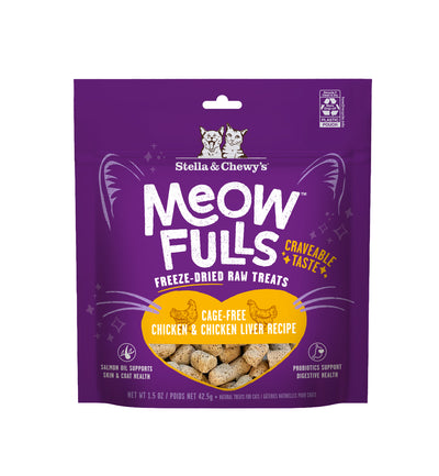 Stella & Chewy's Meowfulls Freeze Dried Cat Treats - Chicken & Chicken Liver Recipe, 1.5oz