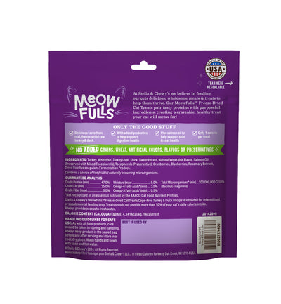 Stella & Chewy's Meowfulls Freeze Dried Cat Treats - Turkey & Duck Recipe, 1.5oz
