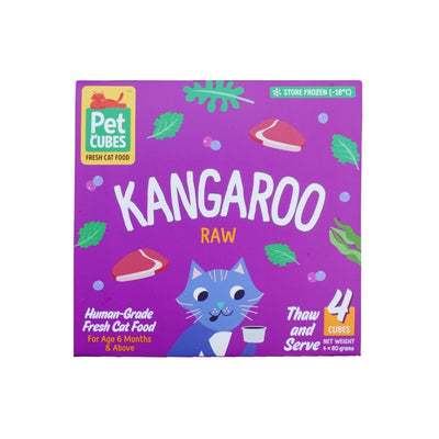 PetCubes Kangaroo Frozen Raw Cat Food, 1 case