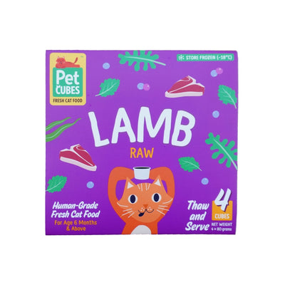 PetCubes Lamb Frozen Raw Cat Food, 1 case