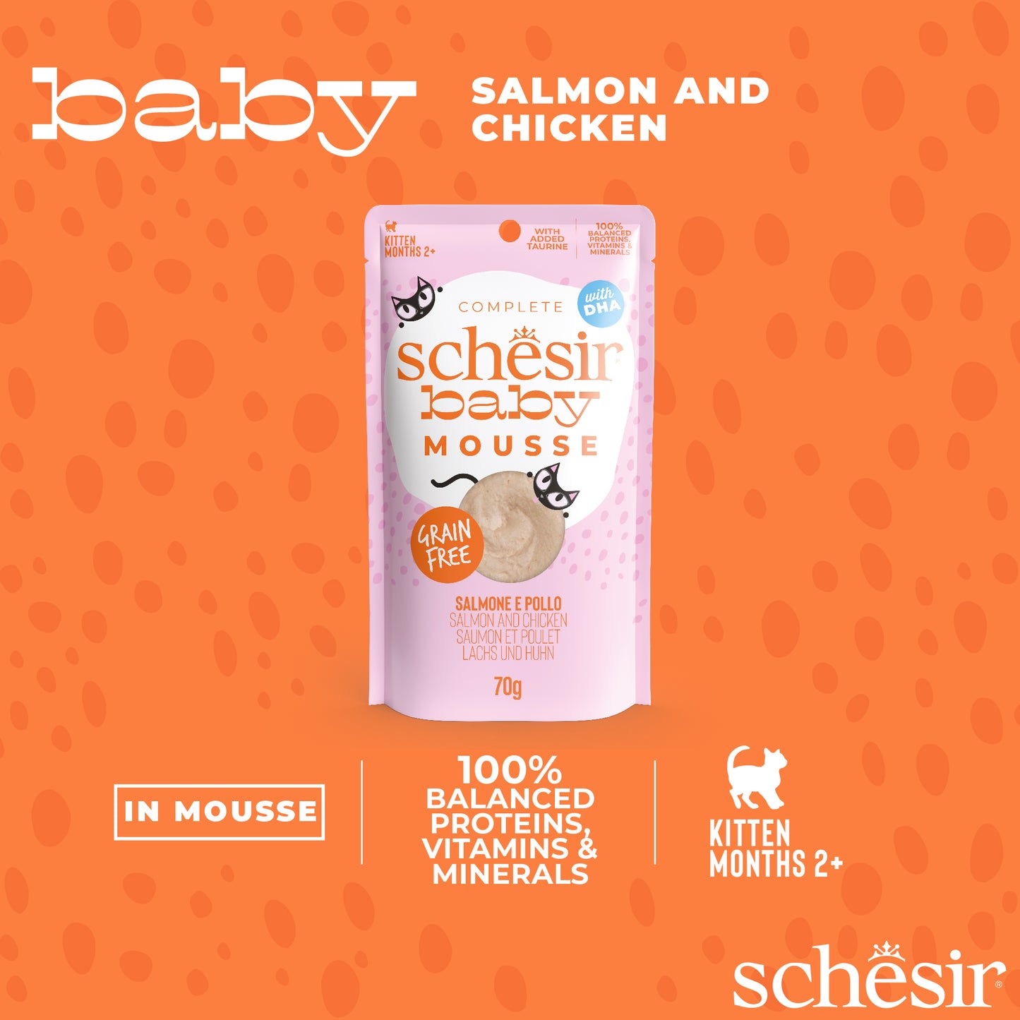 Schesir Baby Velvet Mousse - Salmon and Chicken, 70g