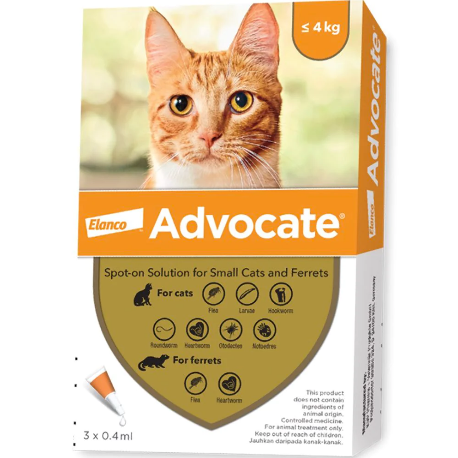 Advocate for Cats, <4kg (3pcs x 0.8ml)
