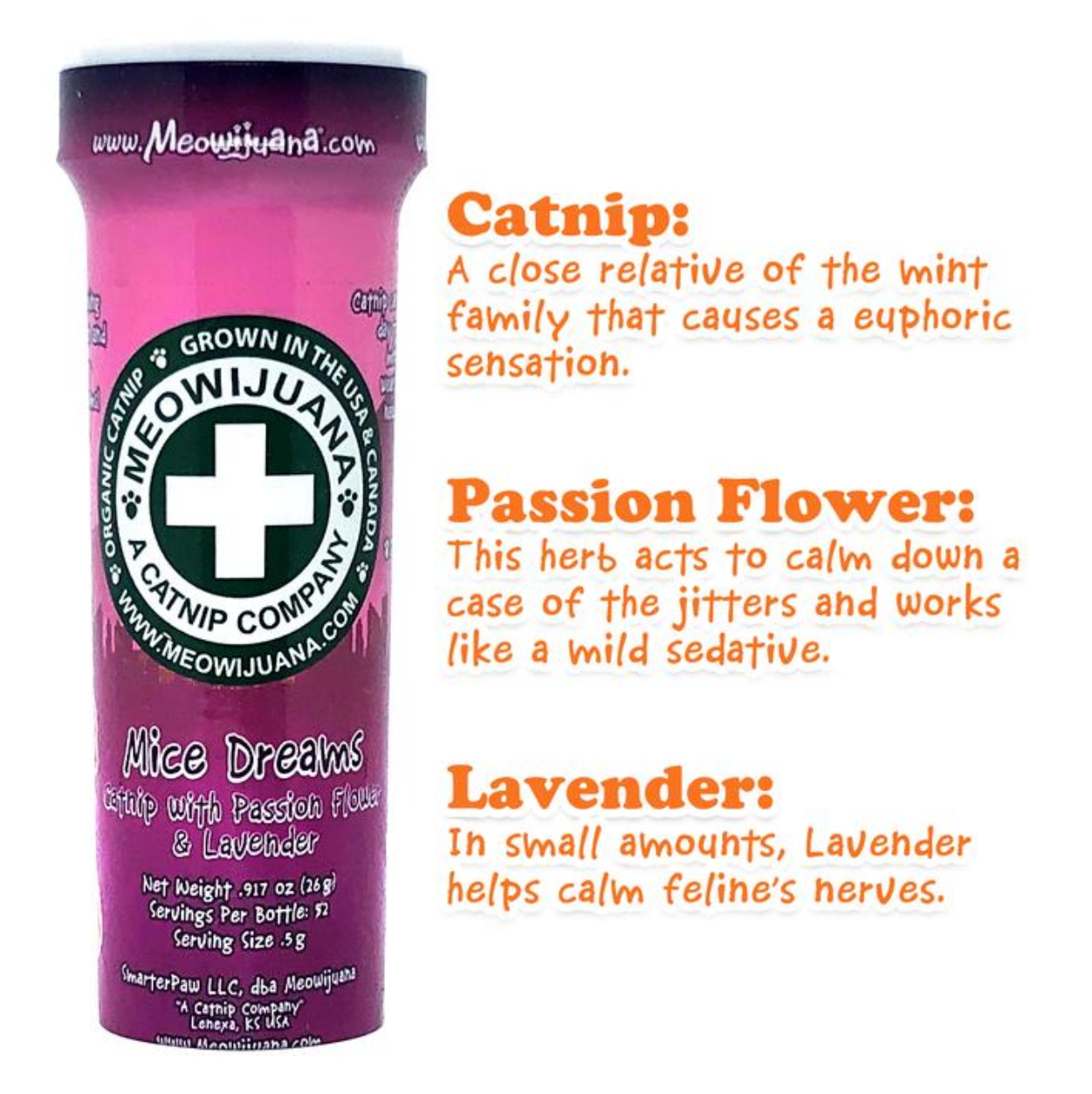 Meowijuana Mice Dreams – Catnip, Passion Flower, and Lavender Blend, 26g