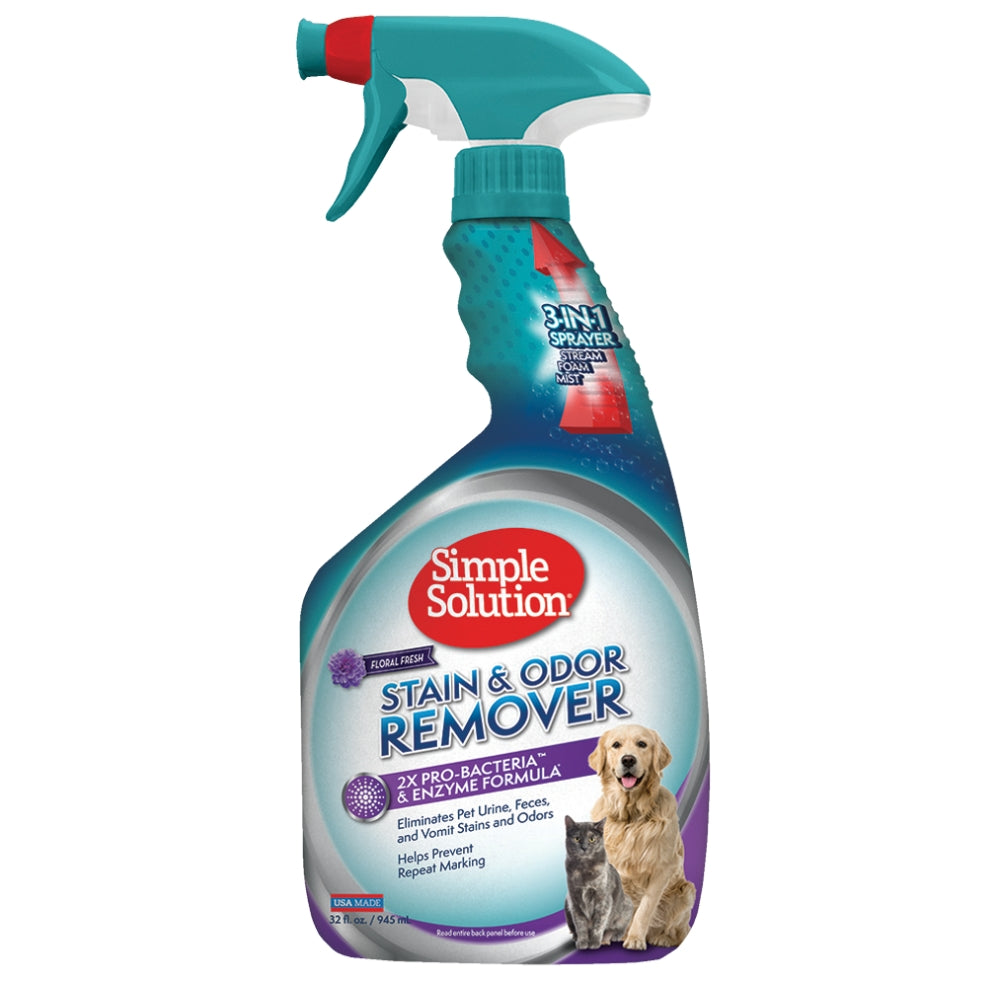 Simple Solution Pet Stain & Odor Remover – Floral Fresh Scented, 945ml