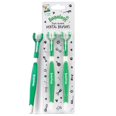 Bugalugs Triple Headed Dental Care Toothbrushes