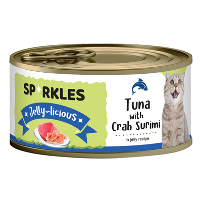 Sparkles Jelly-licious Tuna with Crab Surimi Canned Wet Cat Food,80g