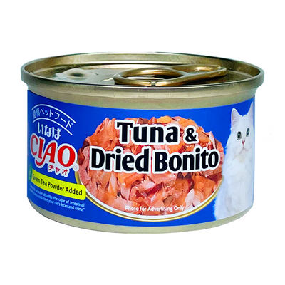 Ciao White Meat Tuna with Dried Bonito in Jelly Canned Cat Food, 85g