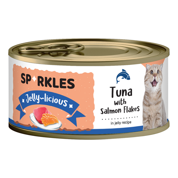 Sparkles Jelly licious Tuna with Salmon Flakes Canned Wet Cat Food