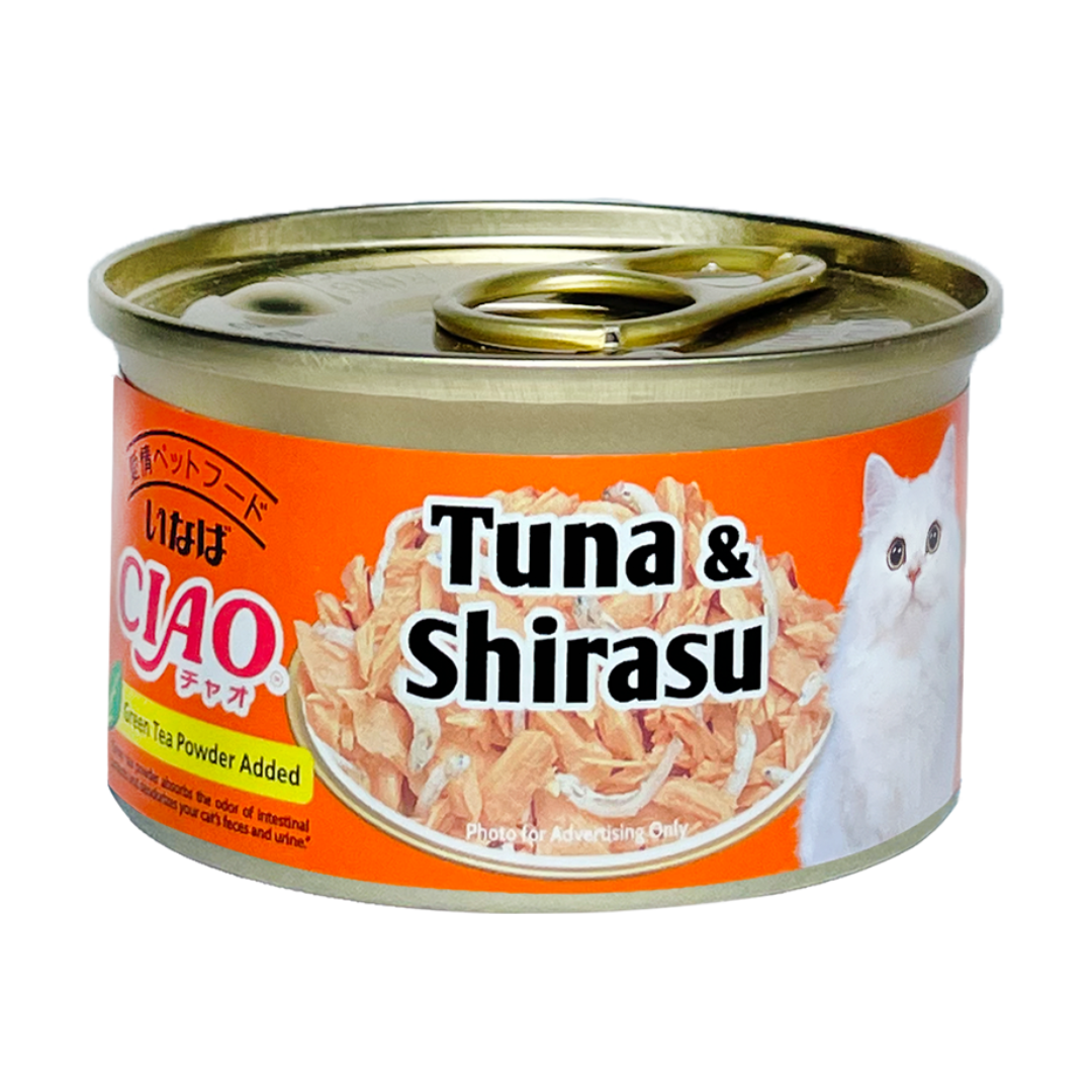 Ciao White Meat Tuna with Shirasu in Jelly Canned Cat Food, 85g